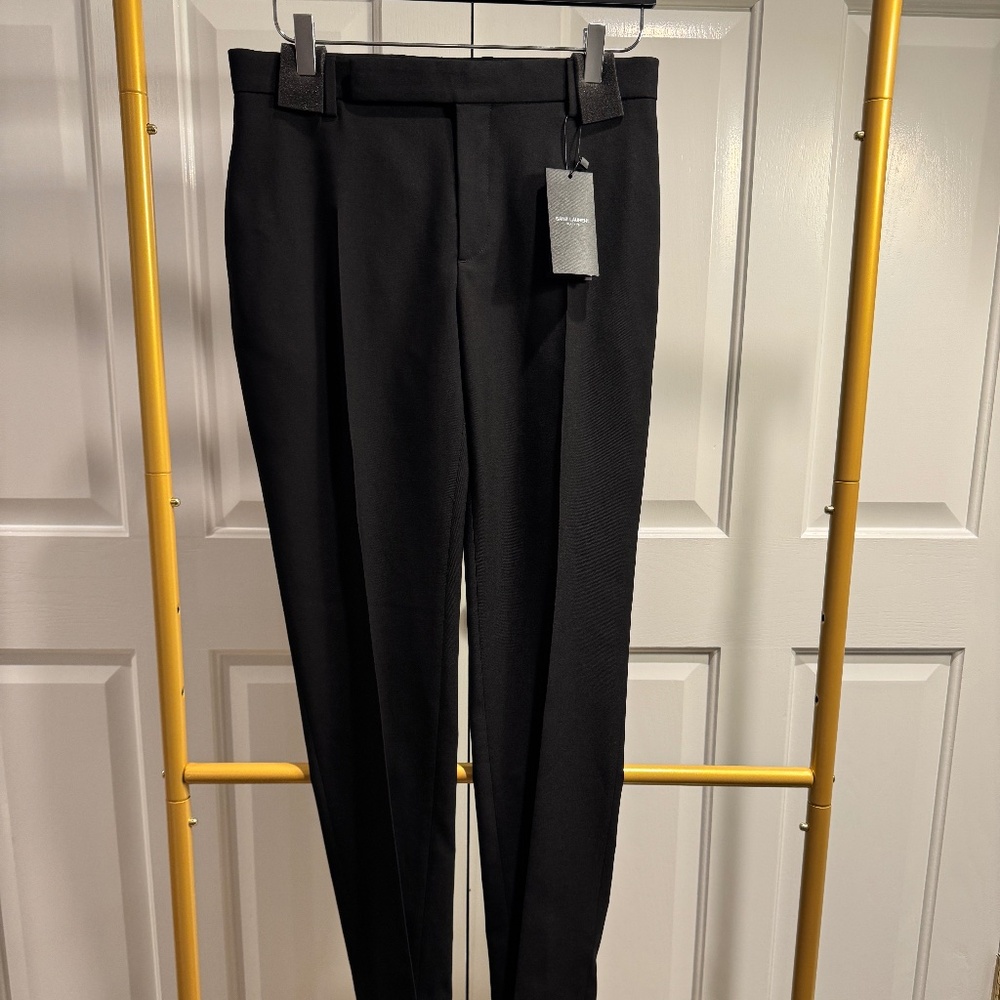 Saint Laurent Black Dress Pants - Brand New with Tags, Size FR44/US 28 Waist